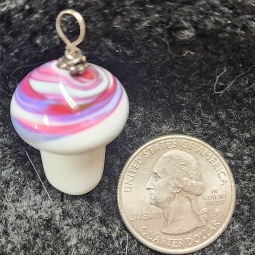 Flamework Blown Glass Mushroom Pendant 4